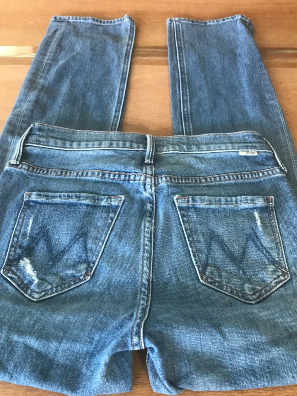 Mother The Mid Rise Dazzler Ankle Jeans Women 25 Blue Distressed Medium Wash